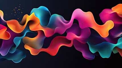 Colorful Abstract Flowing Design with Wavy Liquid Shapes