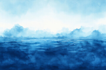 Fototapeta premium blue gradient watercolor background,