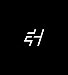 Abstract Modern Monogram Logo Design Stylish EH Letters Intertwined