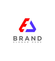 EA, AE Triangle Brand Logo Design Identity
