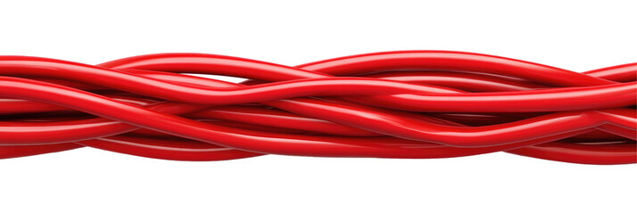 Red Electric Cable on transparent background
