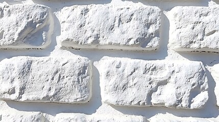 Textured white brick wall creating a strong sense of solidity and structure
