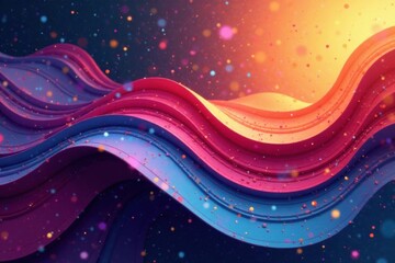 Elegant swirling shapes blending with a modern geometric pattern, retro inspired, geometric art