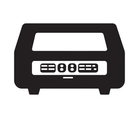 Printer icon isolated on white. Black and white printer icon vector illustration.