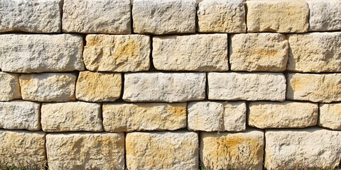 Obraz premium Rustic Beige Stone Wall Texture Background