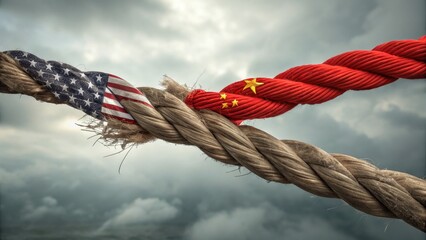 Dramatic sky and intertwined ropes a visual of u.S.-china global relations tension