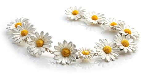 Fototapeta premium Daisy Chain Bracelet Silhouette Photography: Elegant Floral Jewelry Silhouette