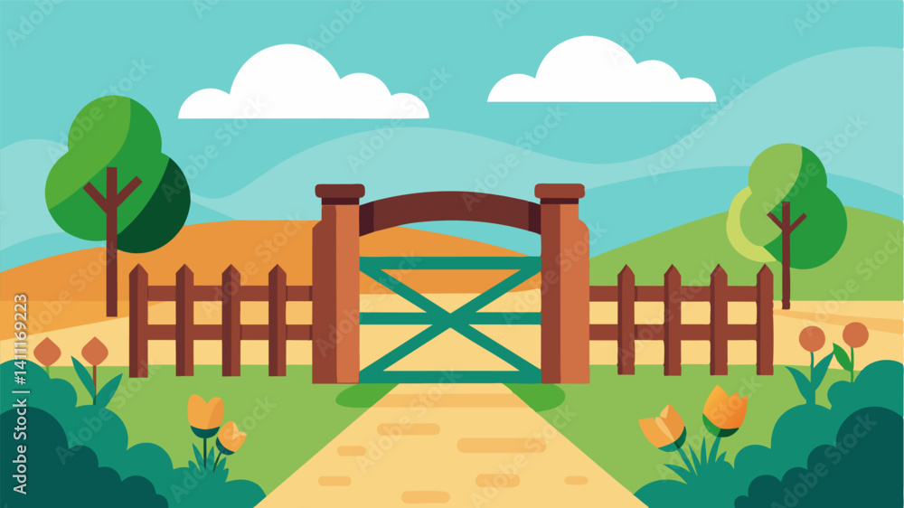 Aufkleber the farm gate stands slightly ajar hinting at the financial strains that make it difficult for farme