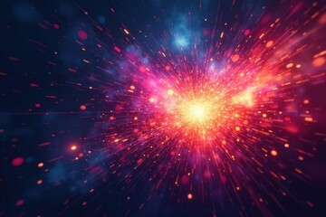 Obraz premium Vibrant explosions of colorful lights in mid-air, lights, burst