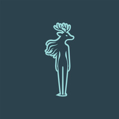 vector illustration of a man holding a heart symbol