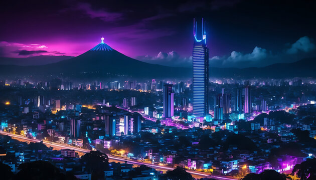 fireworks over the city