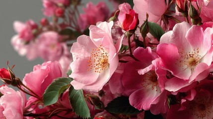 pink roses in full bloom designed as a floral frame for a banner,photo image