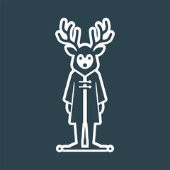 vector illustration of a man holding a heart symbol