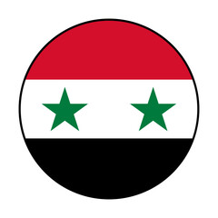 Flag of Syria. Black loop edge. Syria button flag  icon computer vector illustration design.