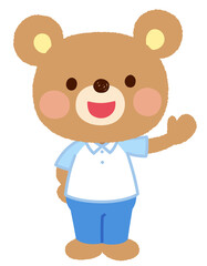 かわいいクマのキャラクター　スタッフ　店員
