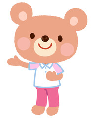 かわいいクマのキャラクター　スタッフ　店員