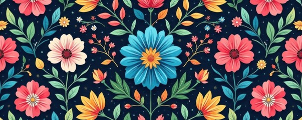 seamless damask design featuring stylized flowers and foliage, subtle texture, floral