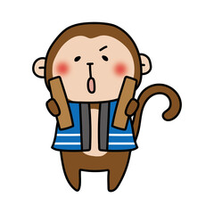 拍子木を持っている猿