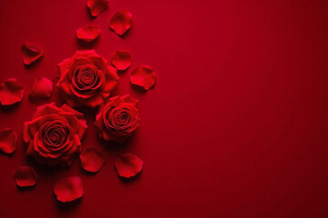 bunch of red roses on a red background © Ease Enjoy