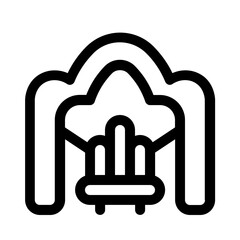 throne icon with line style, perfect for user interface projects