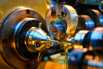 Precision milling machine processes intricate clockwork gears for advanced manufacturing in a...