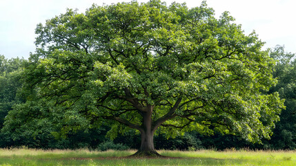 Fototapeta premium Large Green Tree In A Field