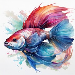 Fototapeta premium Aquarell Kampffisch