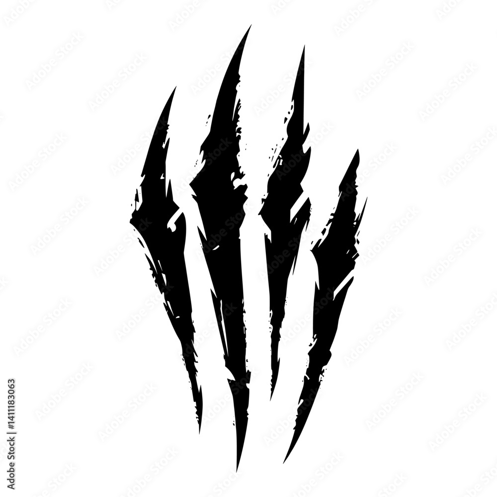 Poster vector black sharp claws animal scratch design vector