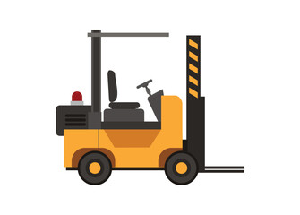 Forklift vehicle. Simple flat illustration