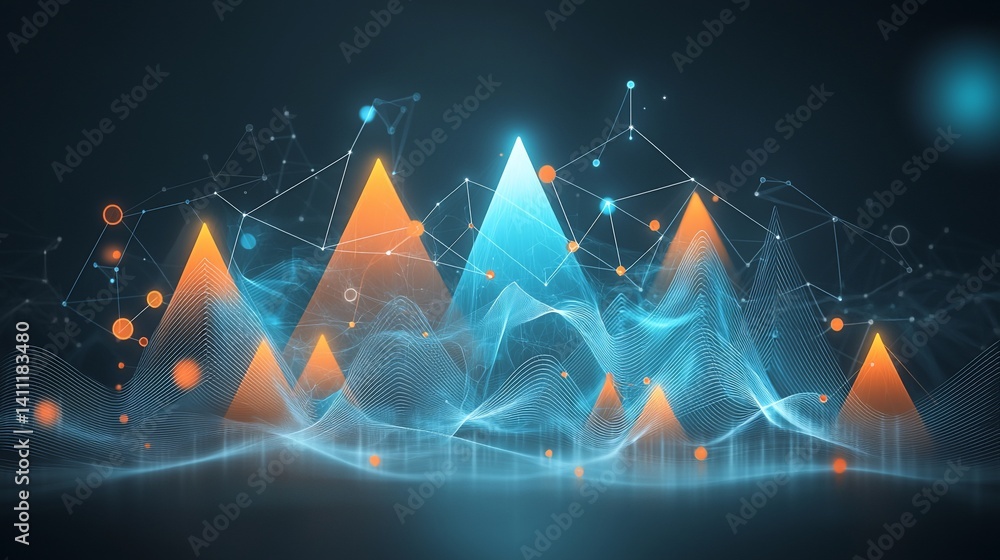Poster abstract data visualization landscape