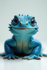 Obraz premium Scaled reptile with blue coloration, wide-set eyes and sharp fangs , snake, reptile