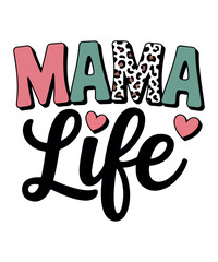 Mama Life Leopard Print T-shirt Graphic