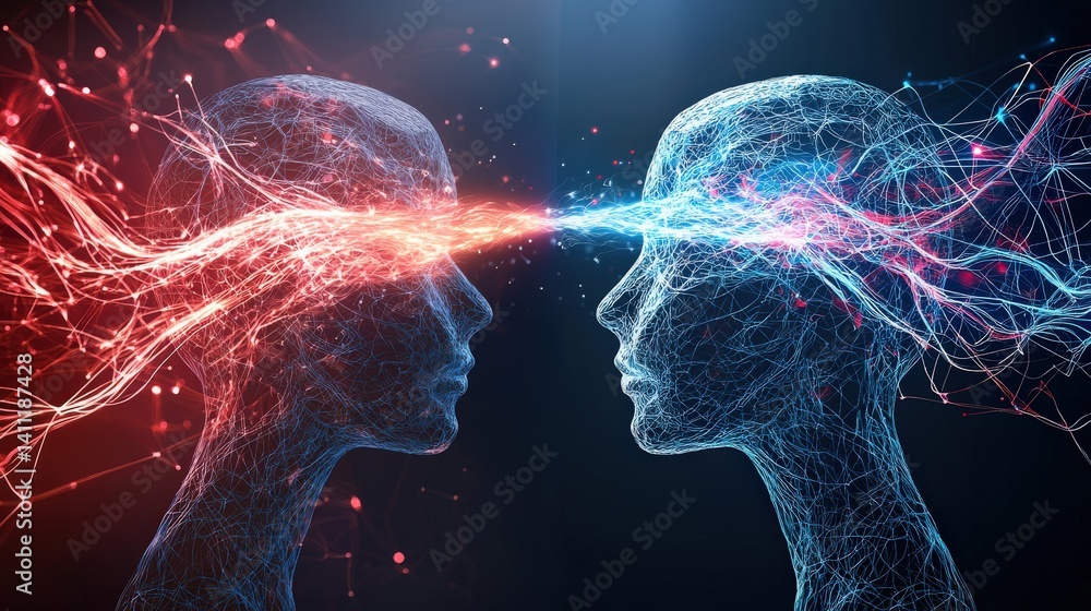 Poster a side-by-side comparison of impulsive vs. rational decision-making through abstract visuals, critic