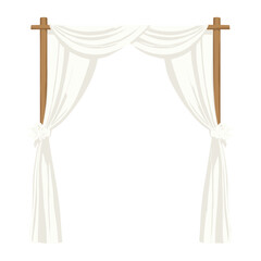 Wedding arch curtains illustration white vector