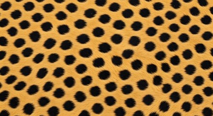 Distinctive yellow and black spotted pattern resembling cheetah fur or fabric texture Generative AI
