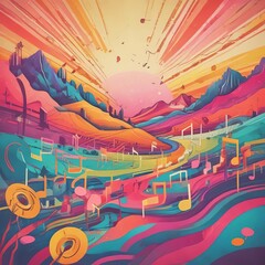 Obraz premium abstract music background