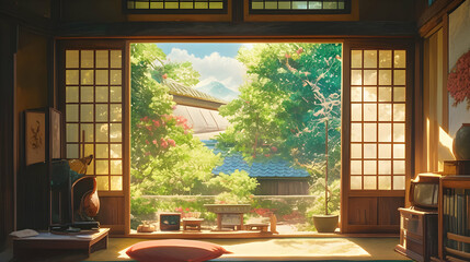 Serene Summer Room Illustration