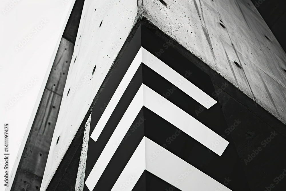 Poster abstract architectural detail of a concrete building with geometric patterns