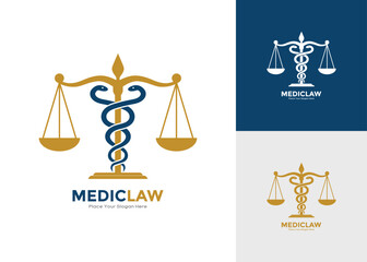 medical law logo vector template. Suitable for business, health, law firm office, and medical