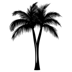 Silhouette coconut tree art illustration arecaceae vector