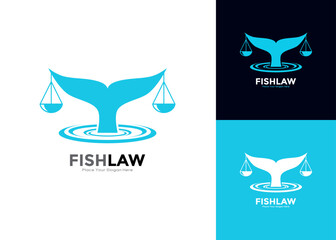 Fishtail law logo vector template. Suitable for sport, law firm office, attorney, sea law