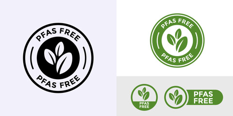 PFAS Free circle logo badge design. Suitable for information and product label