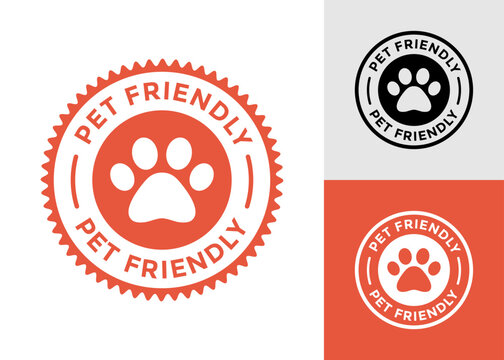 Pet friendly vector logo template badge. Suitable for business, animal, pet, and veterinary