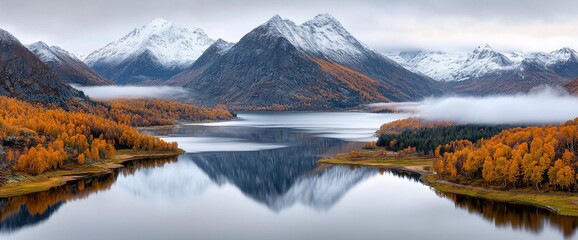 Autumn Lake Mountain Reflection