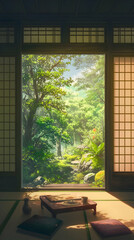 Serene Garden View Illustration