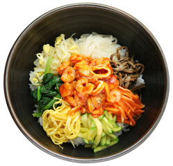 Spicy Korean Seafood Bibimbap with Vegetables