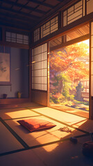 Serene Japanese Room Illustration