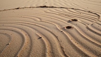 Naklejka premium Small ripples and ridges form on the surface of the dunes, creating intricate patterns and textures that seem to shift and change with each passing breeze.