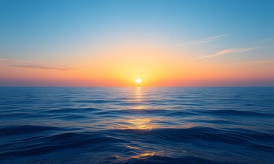 Obraz premium A colorful sunset on top of calm waters.