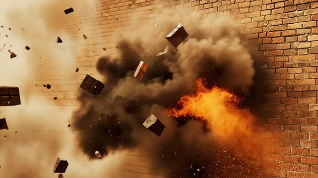 Spectacular Brick Wall Explosion in Slow Motion Revealing Raw Power and Destruction